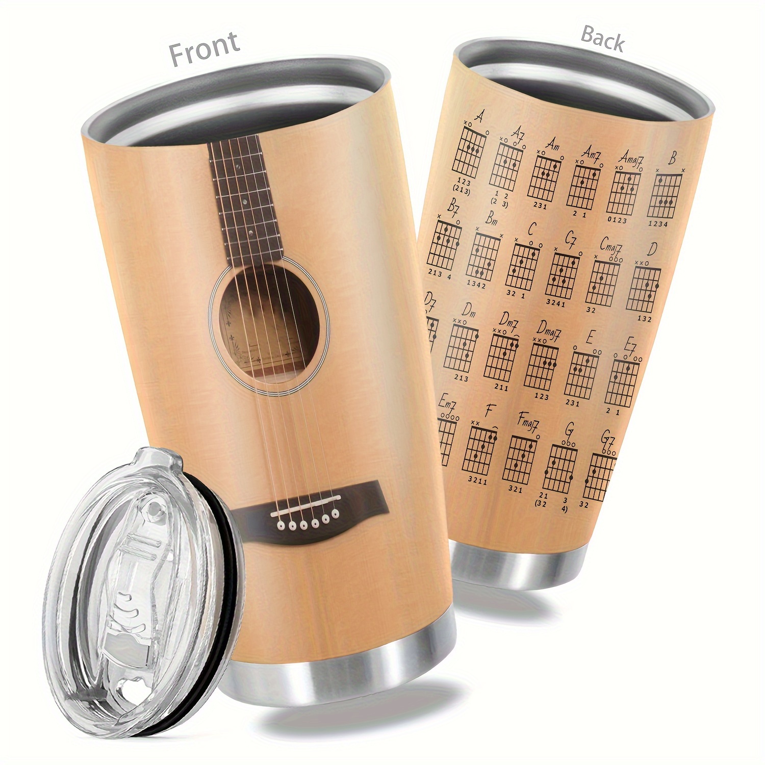 TAZA VASO TERMICO 500ML ACERO GUITARRA