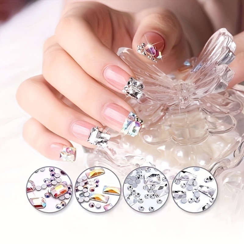 3D Heart-shape Nail Charm 5Pcs/Lot AB Diamond Cross Manicure Accessories  17X15mm Nail Art Decoration Bowknot Nail Rhinestone - AliExpress