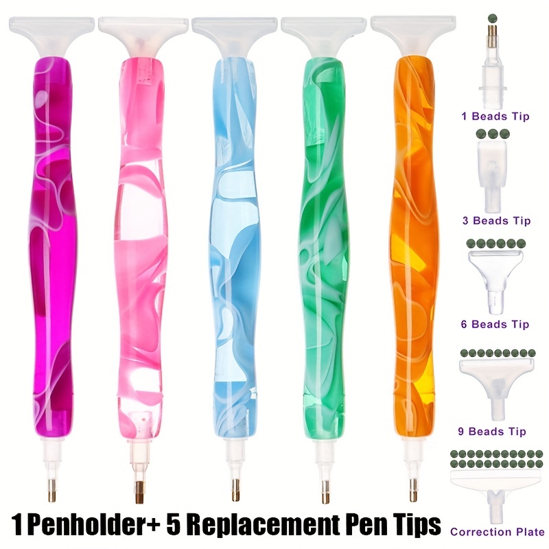  Diamond Painting Pen Accessories Tools Set,1PCS Luminous  Diamond Art Pen and 6Pcs Rose Gold Metal Screw Thread Multi Placer  Tips,Diamond Painting Drill Pens for DIY Diamond Art : Arts, Crafts 