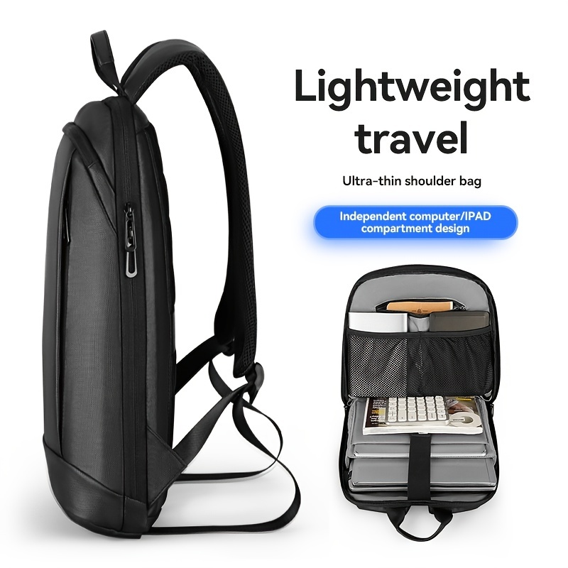 Mochila para computadora portátil mochila negra para hombres tela Oxford  transpirable de gran capacidad portátil para ir de compras para ir de