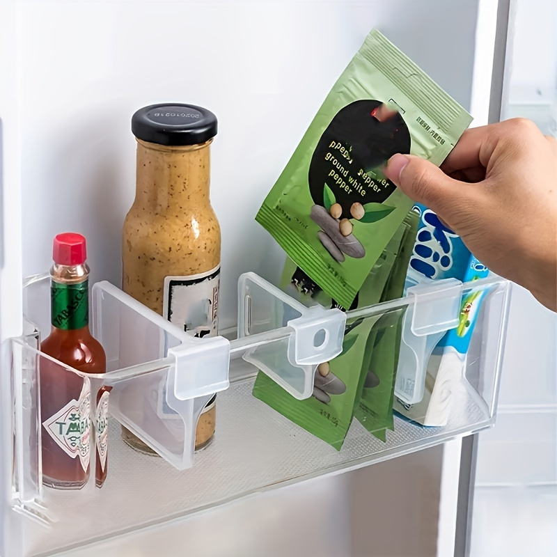  Mano Cajón para nevera, apilables, con asa, organizador  transparente de cajones para refrigerador, caja de almacenamiento de  alimentos con divisores, ahorrador de productos de plástico para despensa,  gabinete, cocina, ropa 