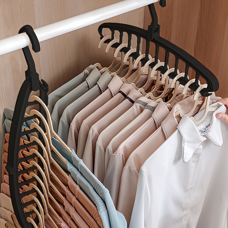 1pc Multi-Layers Clothes Hanger, 5 In 1 Detachable Holder, Wardrobe  Anti-Slip Sponge T-Shirt Jeans Rack, Bedroom Space Saving Organizer