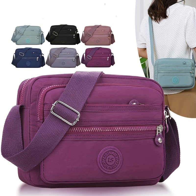 Voguele Women Ladies Fashion Tote Designer Nylon Crossbody Bags Large  Capacity Classic Handbag Zipper Daily Black
