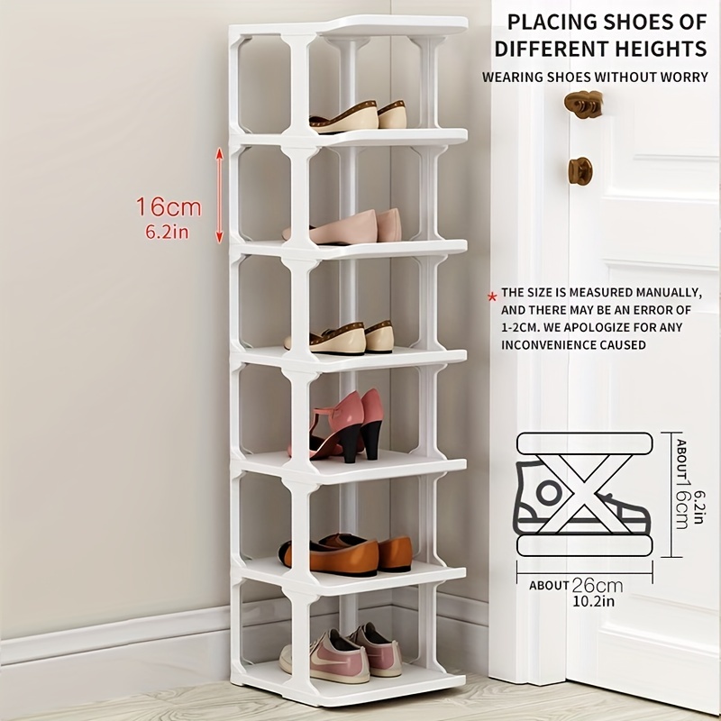 Zapatero pequeño de 3 niveles para armario y entrada, organizador de  almacenamiento de zapatos de bambú plegable sin instalación, resistente  soporte