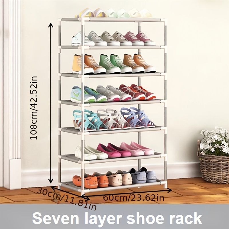 Simple Shoe Rack, Free Standing Shoe Shelf, Multi-layer Shoes Storage Rack,  7 Layers Large Capacity Shoe Cabinet For Home Entryway - Temu