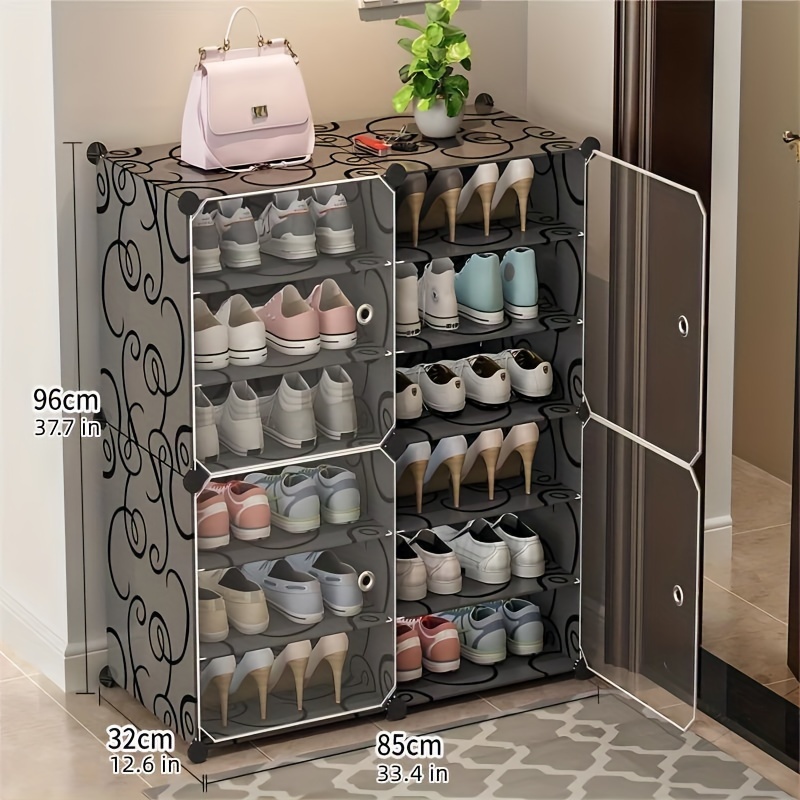 Dust Cover Shoe Cabinet, Dustproof Shoes Rack With Cloth Zipper Cover,  Simple Assembled Shoes Storage Cabinet, Multi-layer Space Saving Organizer  Rack For Hallway, Living Room, Garage, Office, Etc - Temu