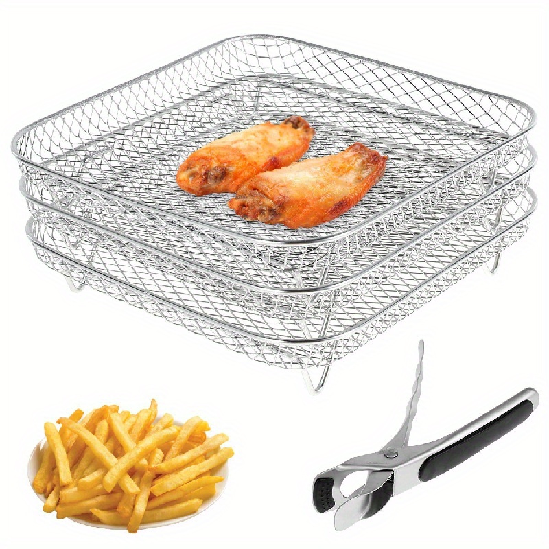Air Fryer Skewer Stand Compatible With 6 Quart Air Fryer Instant Pot 304  Stainless Steel Skewer Rack Set BBQ Grill Accessories - AliExpress