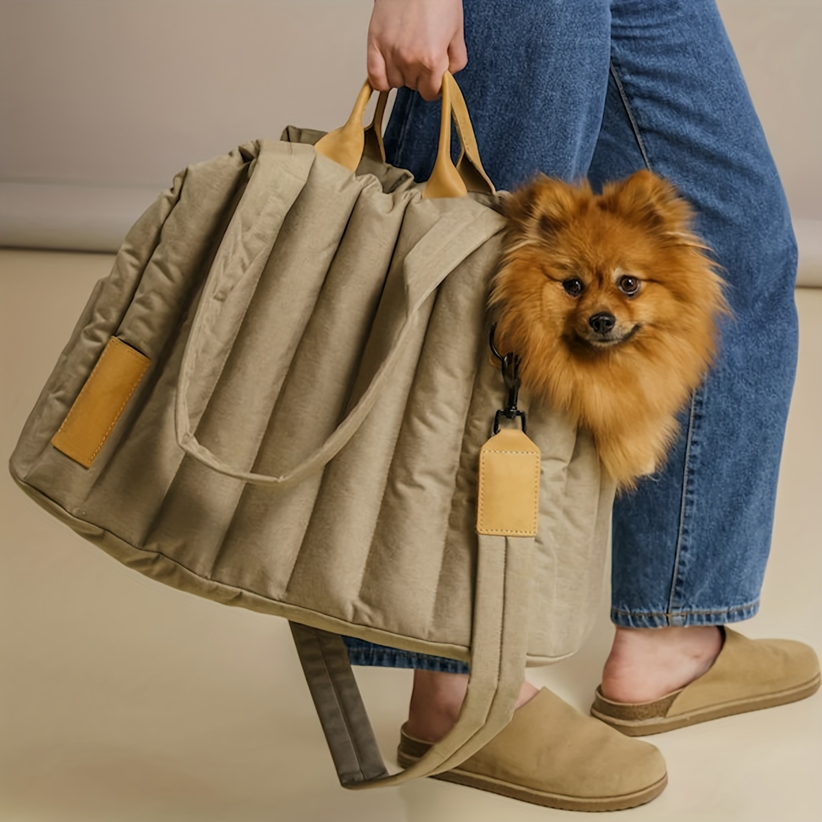  Slow Time Shop Large Transport Bag Fashion Dog Carrier PU  Leather Dog Handbag Dog Purse Cat Tote Bag Pet Cat Dog Hiking Bag Travel Bag  : Pet Supplies