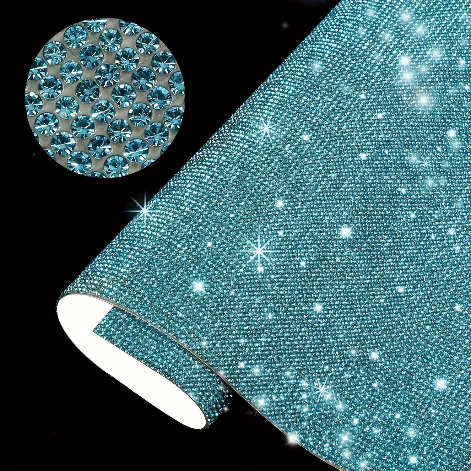 sourcing map Bling Kristall Strass Blatt Selbstklebend Strass Diamant  Edelsteine Aufkleber 7.87 x 4.92 FT DIY Auto Dekoration Aufkleber für DIY  Auto