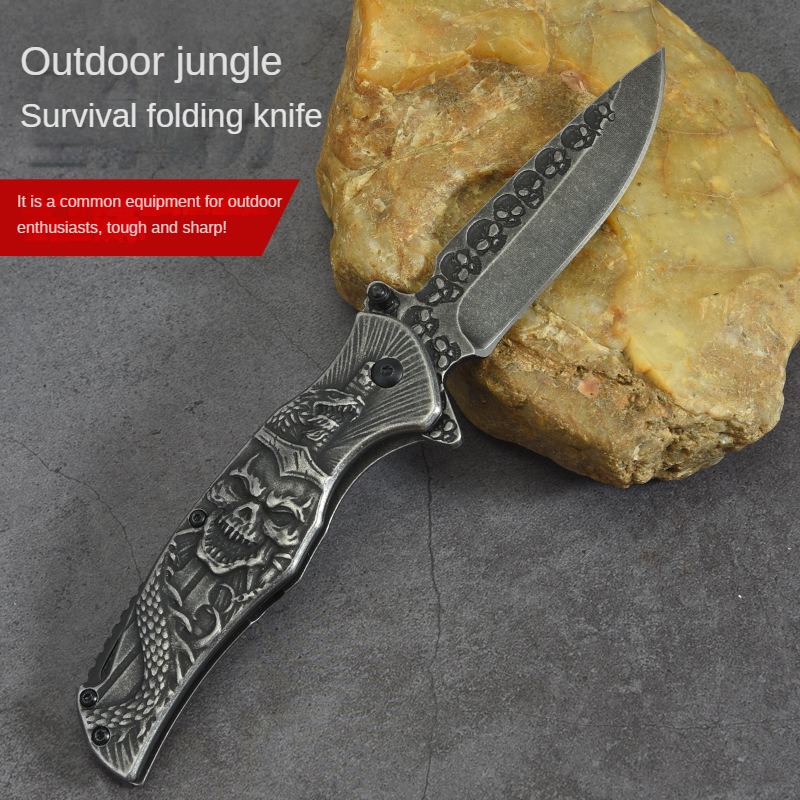 1pc Dragon Head Outdoor Pocket Knife Camping Knife Stainless - Temu