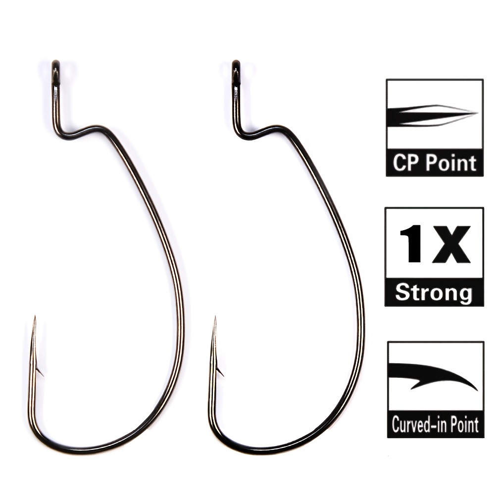 Offset Hooks Crank Worm Hook, Fishhook Offset Spring