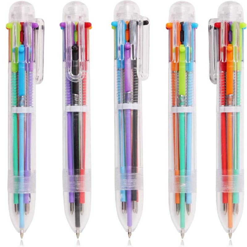 100 Pcs Multicolor Ballpoint Pens 0.5mm 6-in-1, Fun Pens for Kids Party  Back To School Retractable Office School Supplies