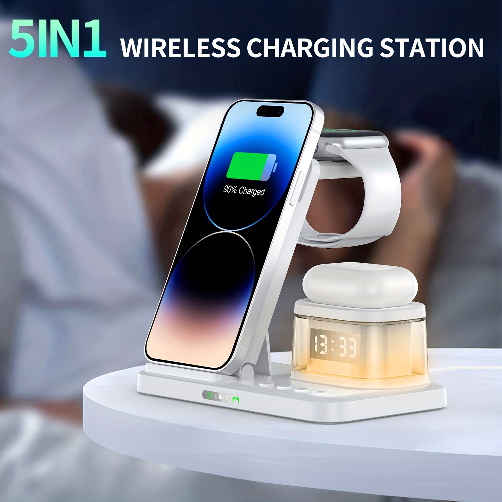 Power Outlet Wireless Charging, Extension Cord,,, Fast Wireless Charging, 2  Outlets, 2 Usb Ports (3a), 2 Typec Fast Charging Ports (5v/3a), For Office,  Business, Home, Collective Dorm And More - Temu