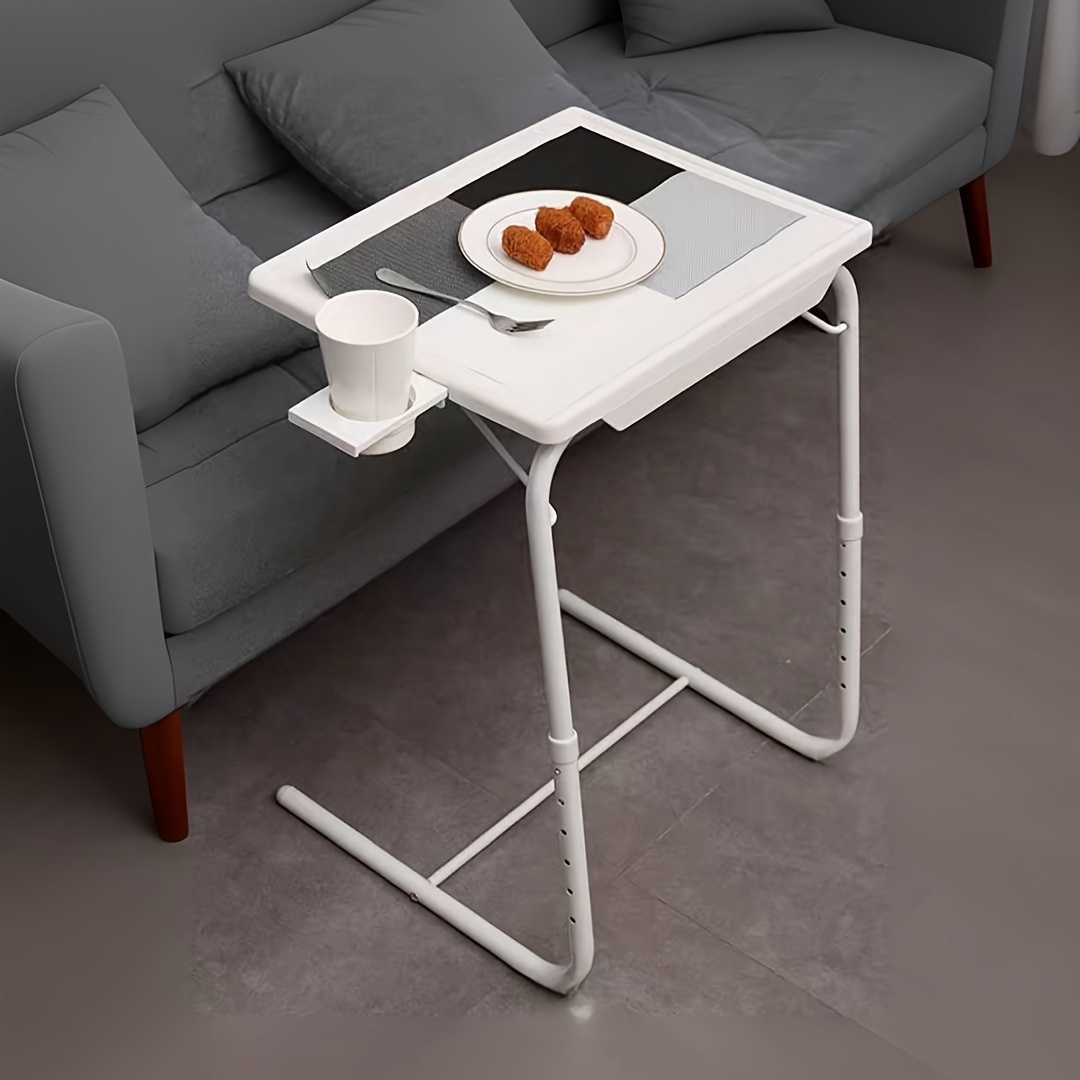 Mesa plegable para TV, mesa de comedor ajustable para TV, mesa plegable  para comer y portátiles, montaje en pared, color blanco