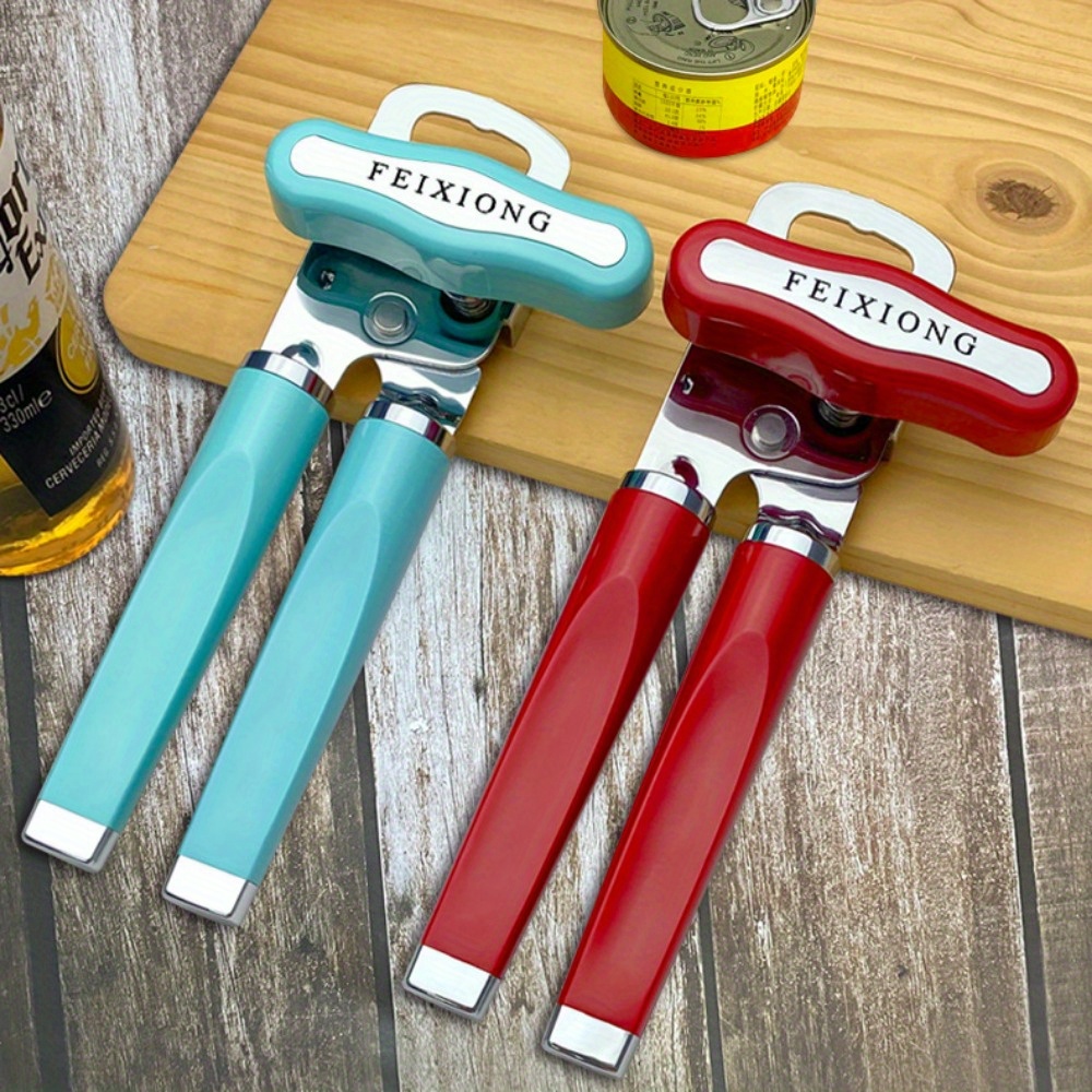  Manual can opener, portable multifunctional can opener, easy to  operate, one-handed can opener, stainless steel, can open the lid of the can,  the lid of the beer bottle (Green) : Home