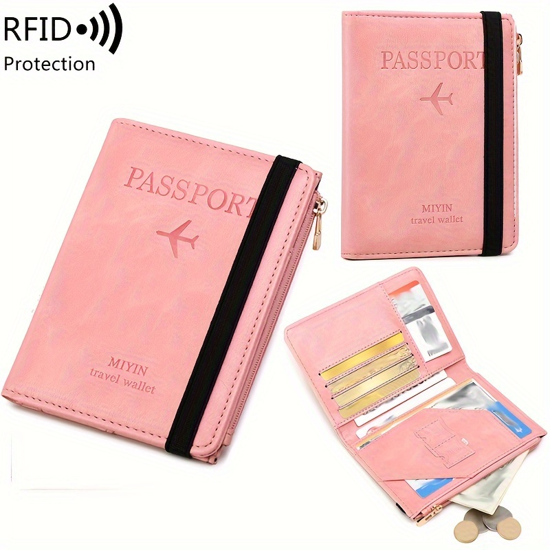 Airtag Wallet Case avec porte-carte Portefeuilles de passeport Couvertures  de passeport Rfid Blocage Airtag