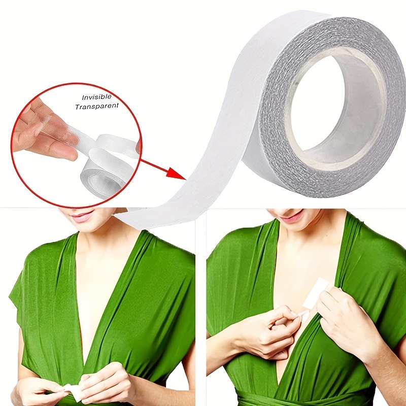 50Pcs Clothes Tape Transparent Invisible PET Double Sided Body Clothing  Clear Anti-Exposure Sticker for Dress