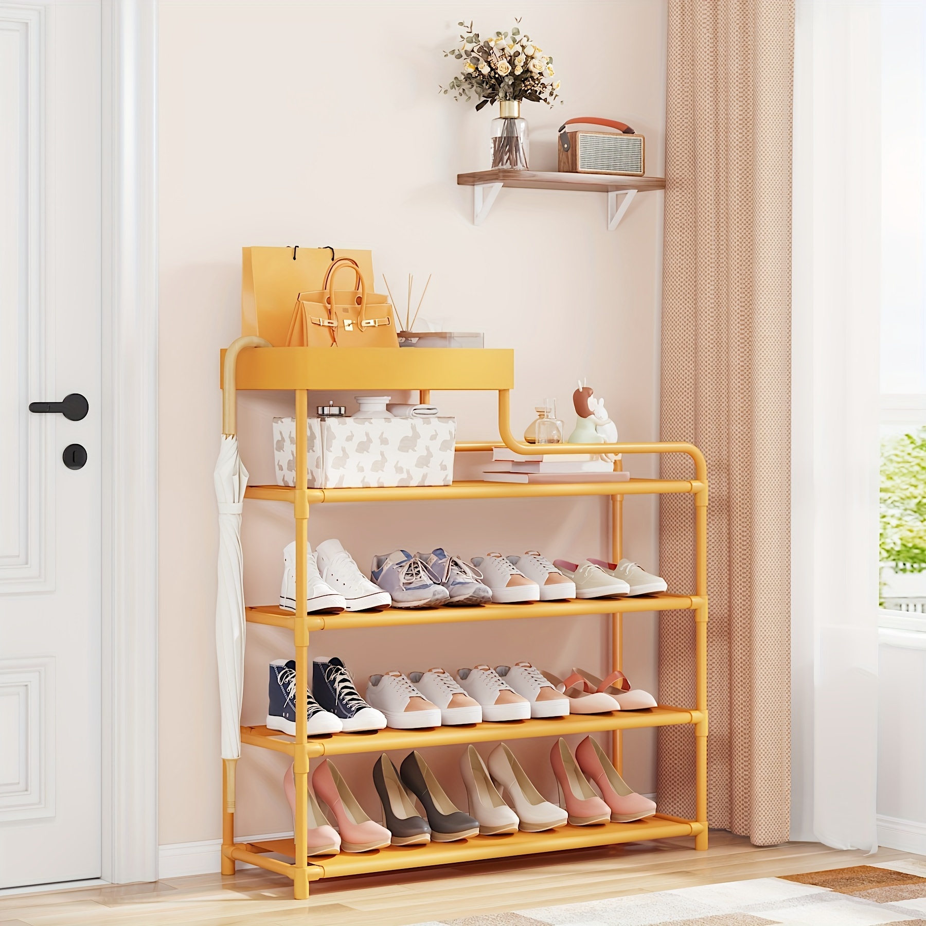 Porte-chaussures en bois, bas prix, gain de place, porte-chaussures  d'entrée, organisateurs de Partition modernes, rangement d'armoire -  AliExpress