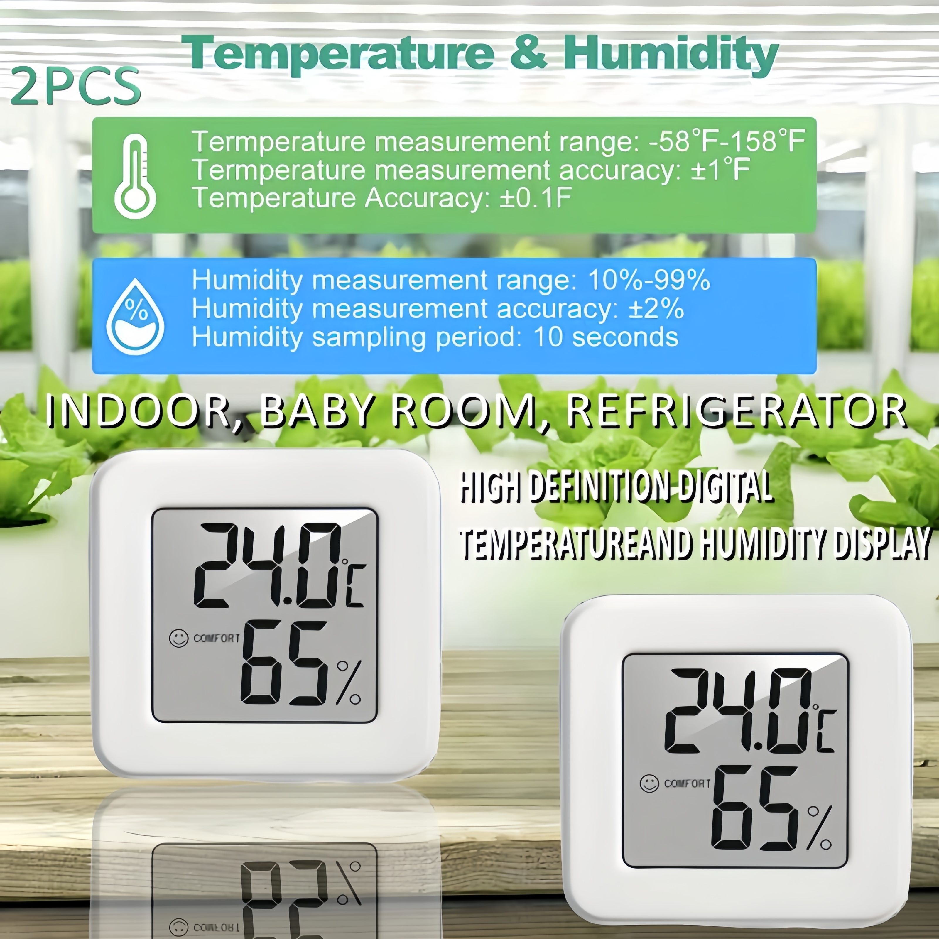 Termometro Igrometro Digitale Temperatura Umidita' Ora Data Casa Htc-2 Con  Sonda 