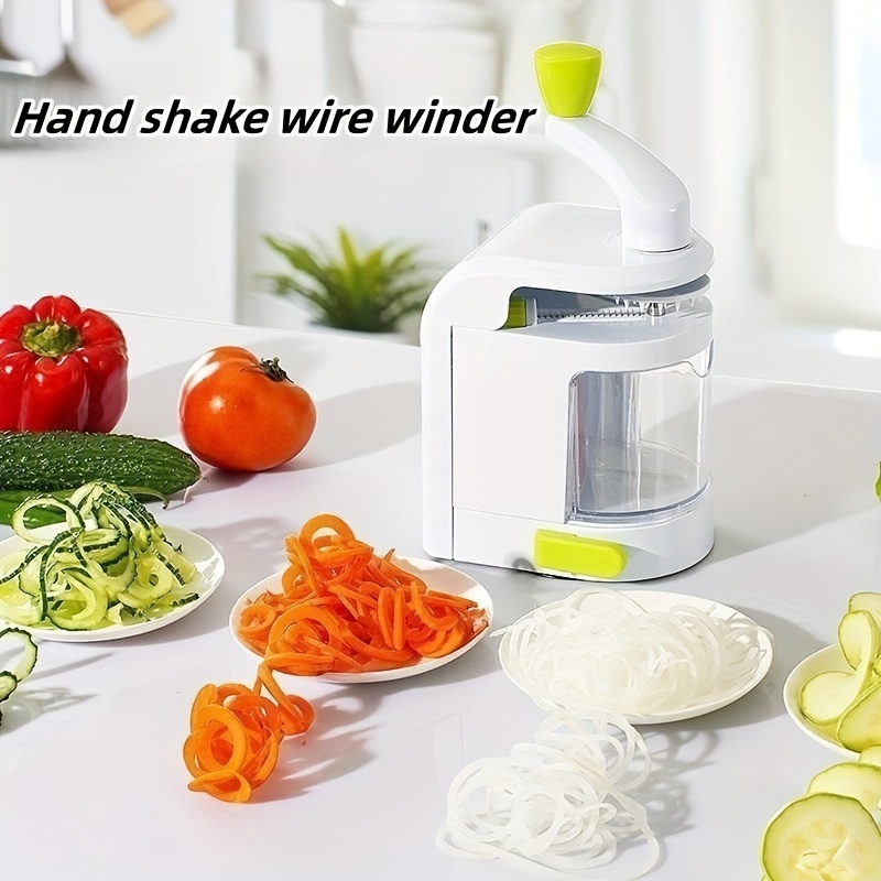 Vegetable Chopper, Multi-Function Shredder Hand Roll Rotary Cutter Gra