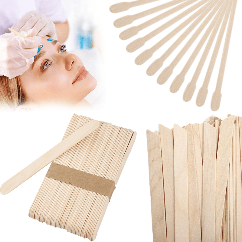 50Pcs Disposable Wooden Wax Sticks Small Waxing Spatula for Hair Removal  Leg Round Ended Spatulas Sticks Salon Supply