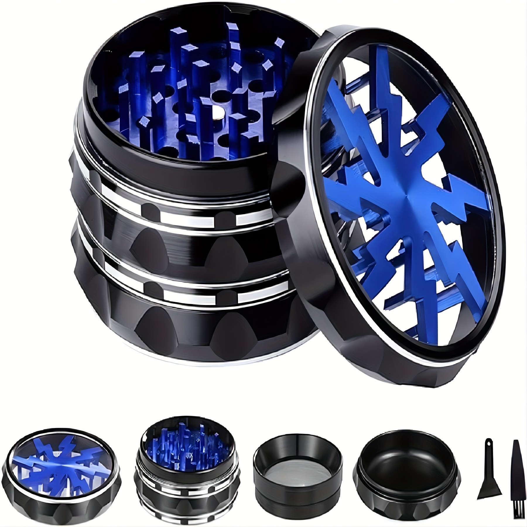 1pc ((1.5inch) Black) 4-layer Herb Grinder With Pollen Catcher