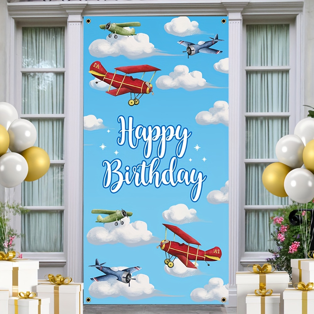 Airplane Birthday Decorations, Time Flies Party Supplies, Airplane Birthday  Party Balloon Garland Arch Kit, Aircraft Backdrop, Aviator Birthday Party