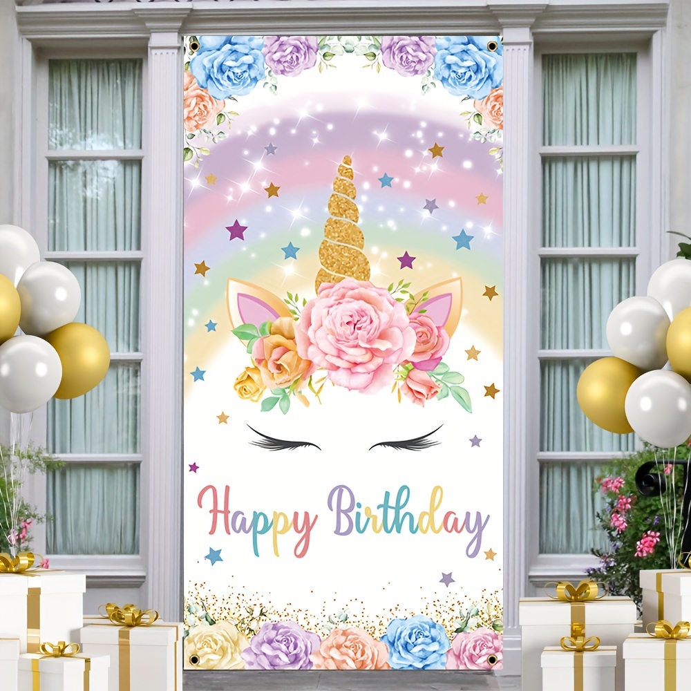 Rainbow Unicorn Backdrop Magical Rainbow Unicorn Birthday - Temu