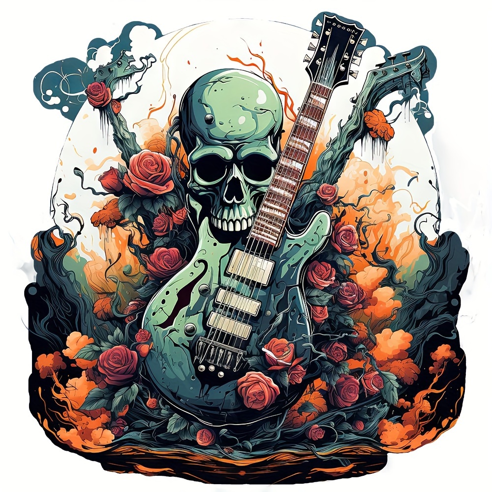 Cool Hip hop Skull Skeleton Play The Guitar - Temu