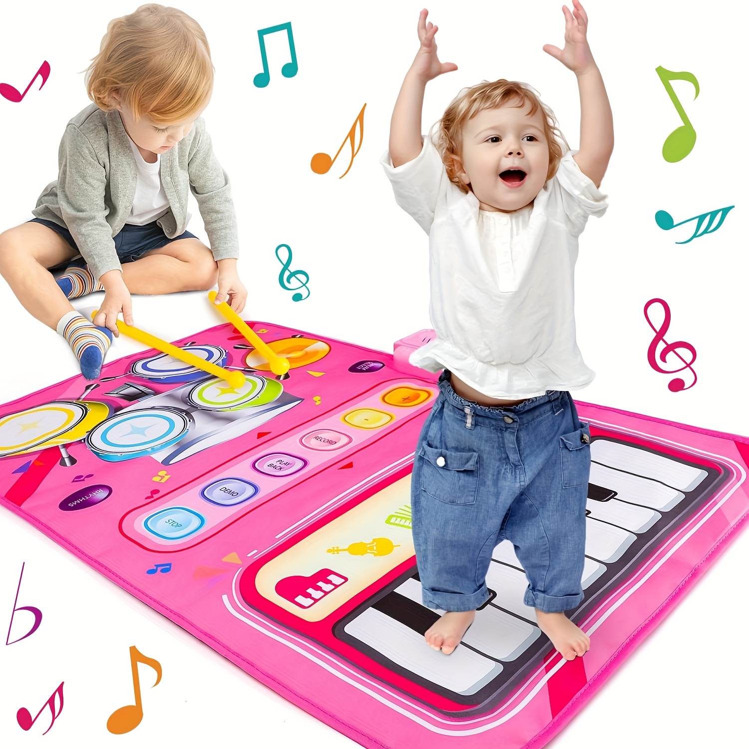 Tapis de piano pour enfants, 39,5 « x 14 » tapis de musique clavier de  danse tapis électronique électronique touch play couverture tapis musical  jouets pour 3-6 ans enfants filles garçons