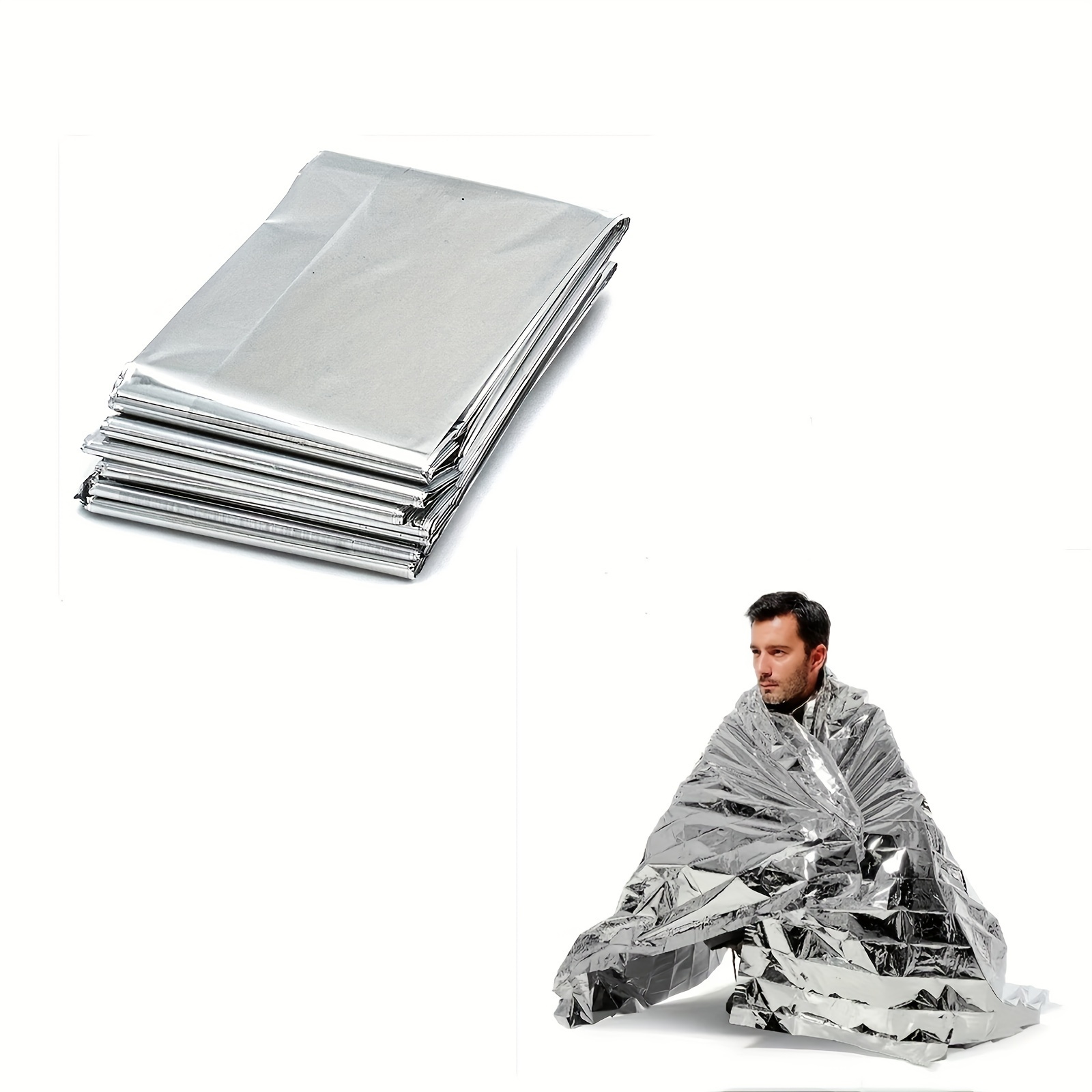 Baluue 4 Pcs Insulation Emergency Blanket Gigantic Space Blanket Insulation  Blankets for Outside Extra- Oversized Throw Blankets Aluminum Blankets