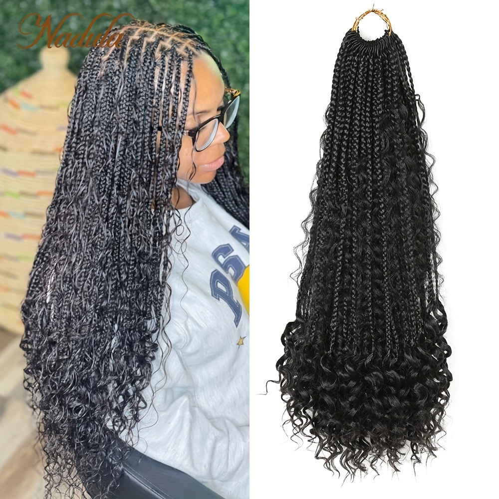 Crochet Hair for Women 21 Goddess Box Braid, Synthetic Pre-Loop French Curls Braid Hair, Crochet French Curls, Crochet Braid Curls, End Extensions