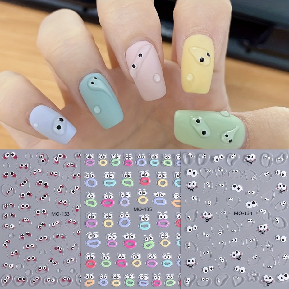TOMICCA Nail Stickers for Kids - Nail Art Stickers, 12 Sheets Cute Animals  Nail Design Stickers, 3D Self-Adhesive DIY Nail Art Decoration Set for Girls