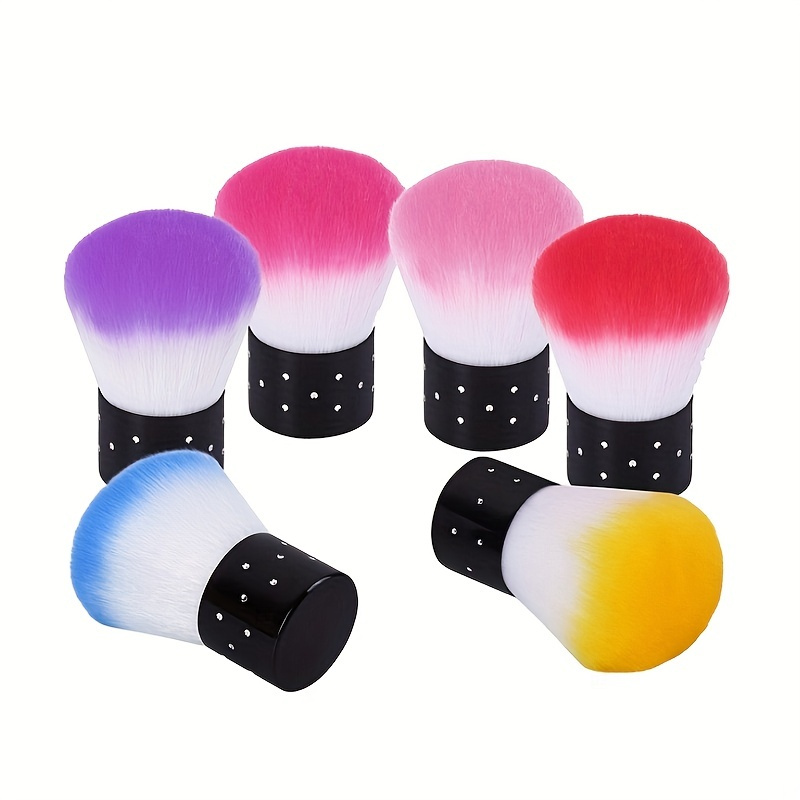 3pcs Manicure Hair Brush Portable Dust Powder Brush Lovely Mushroom  Cleaning Brushes Nail Art Tool For Salon Home Black