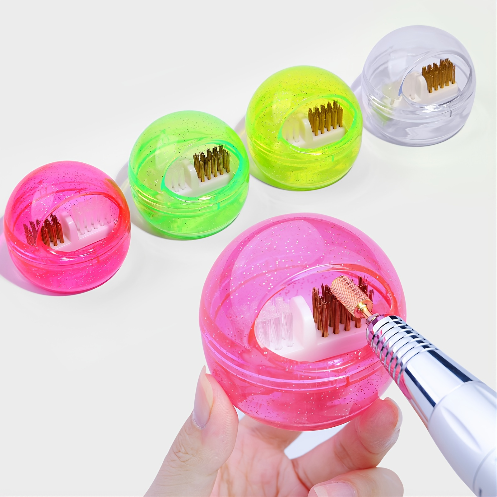 Nail Art Brush Cleaner Cup Immersion Brush Cleaning Bottle Nail Wash Pen  Holder Nail Brush Cleaning Cup with Multiple Size Slots.