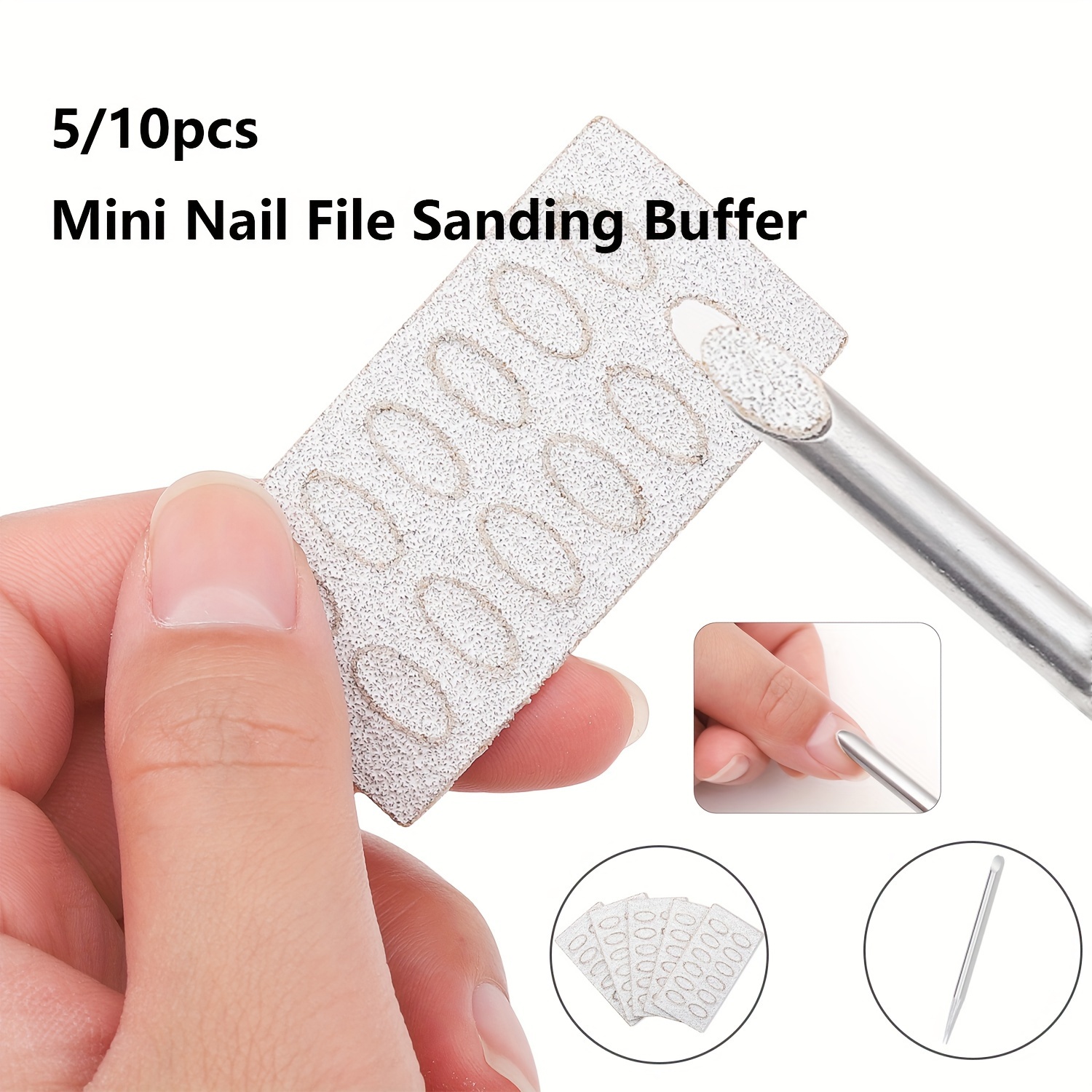 5 Pcs Nail Art Files Dust Brush Cleaning Buffer Sponge Block Buffing Grit  Sand Uv Gel Polish Acrylic Manicure Pedicure Tools