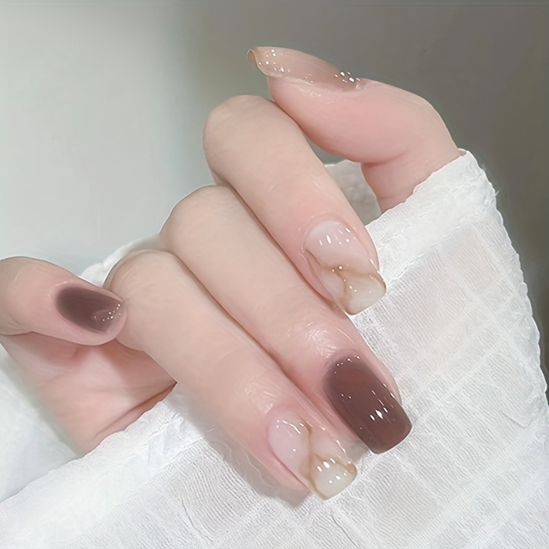 24pcs Bow-knot Decor Fake Nail & 1sheet Tape  Winter nails, Winter nail  designs, Fake nails