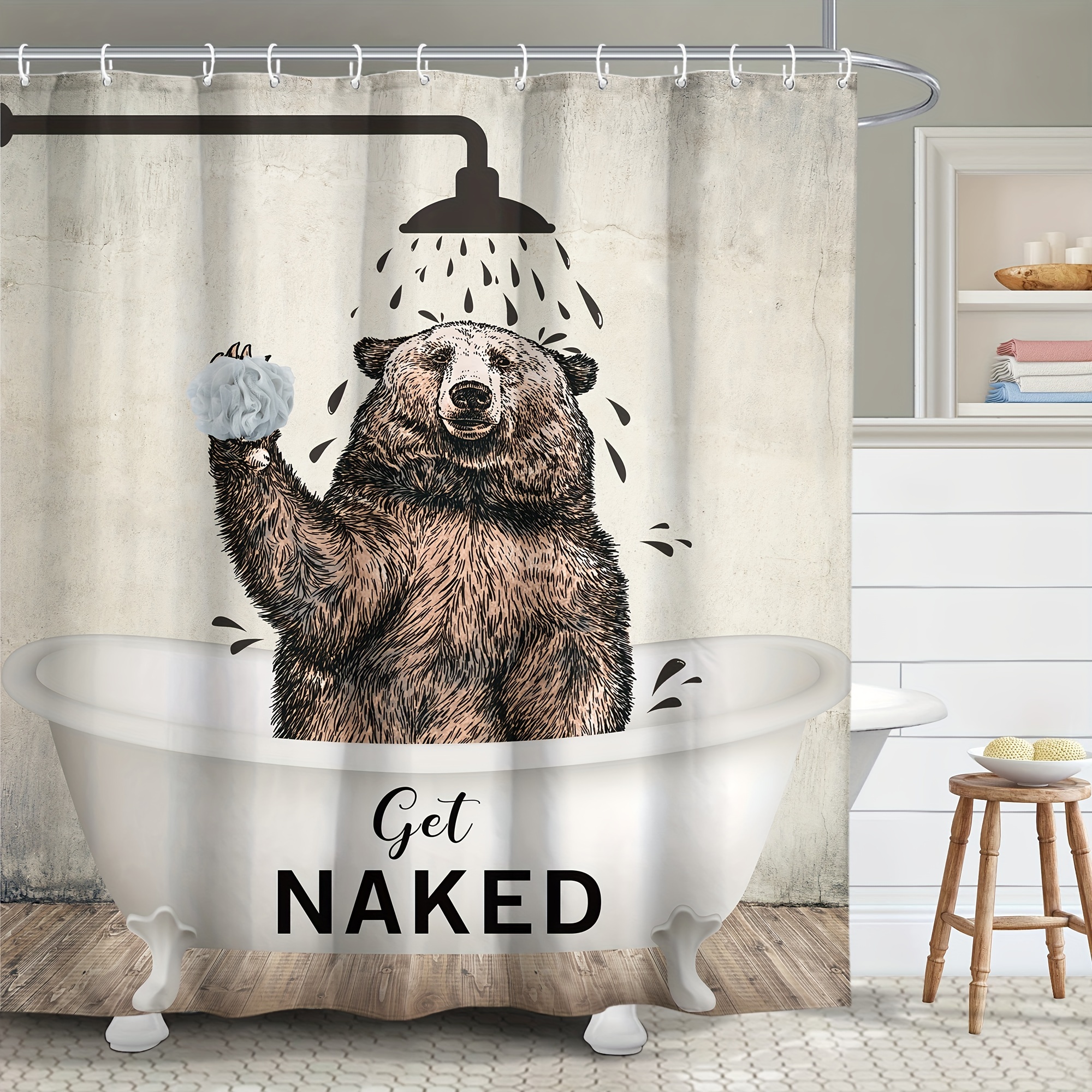 Get Naked Shower Curtain for Bathroom Accessories Inspirational Funny  Quotes Cool Shower Curtain Set 72x72in