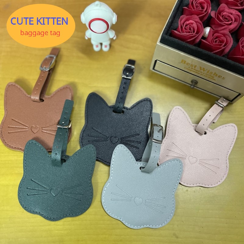 PU Leather Hot Stamping Loving Heart Luggage Tag Label Bag Lover Couples  Handbag Portable Travel Accessories Name ID Address Tag