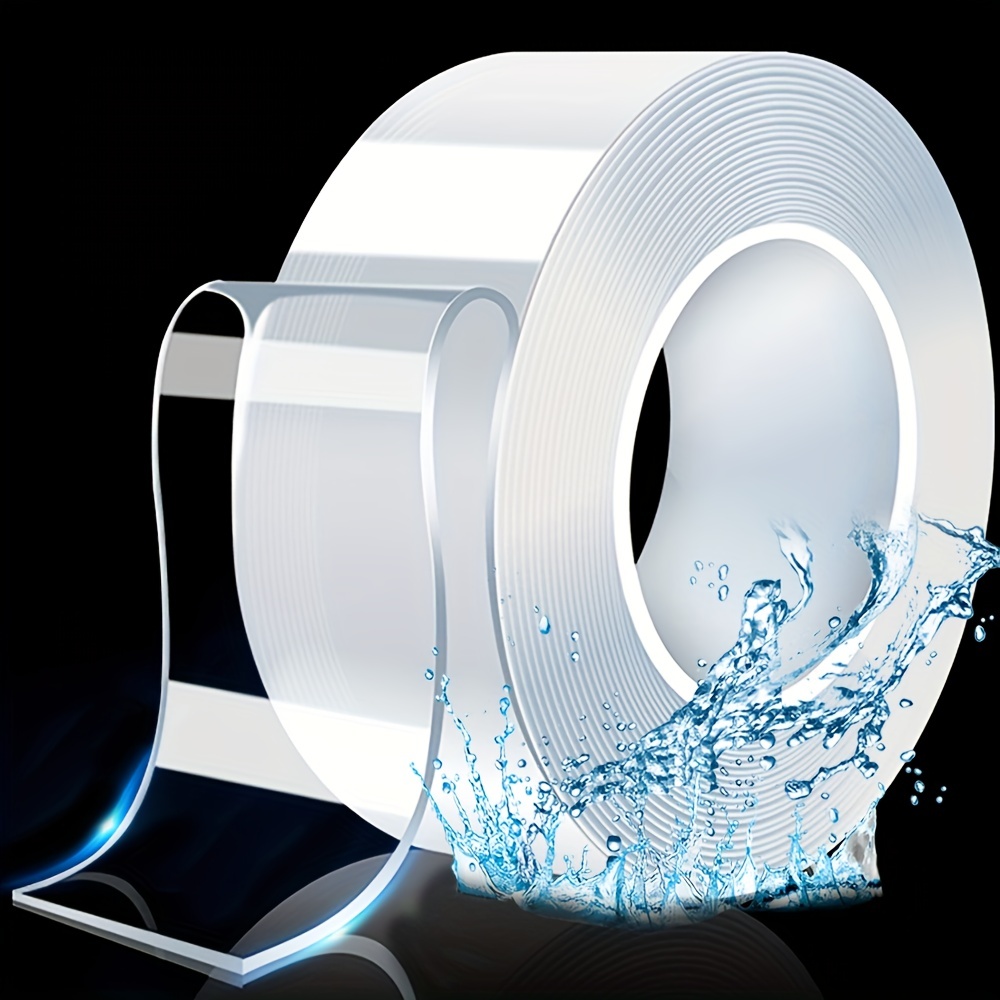 Adhesivo de doble cara reutilizable transparente Velcro Velcro nano cinta  lavable
