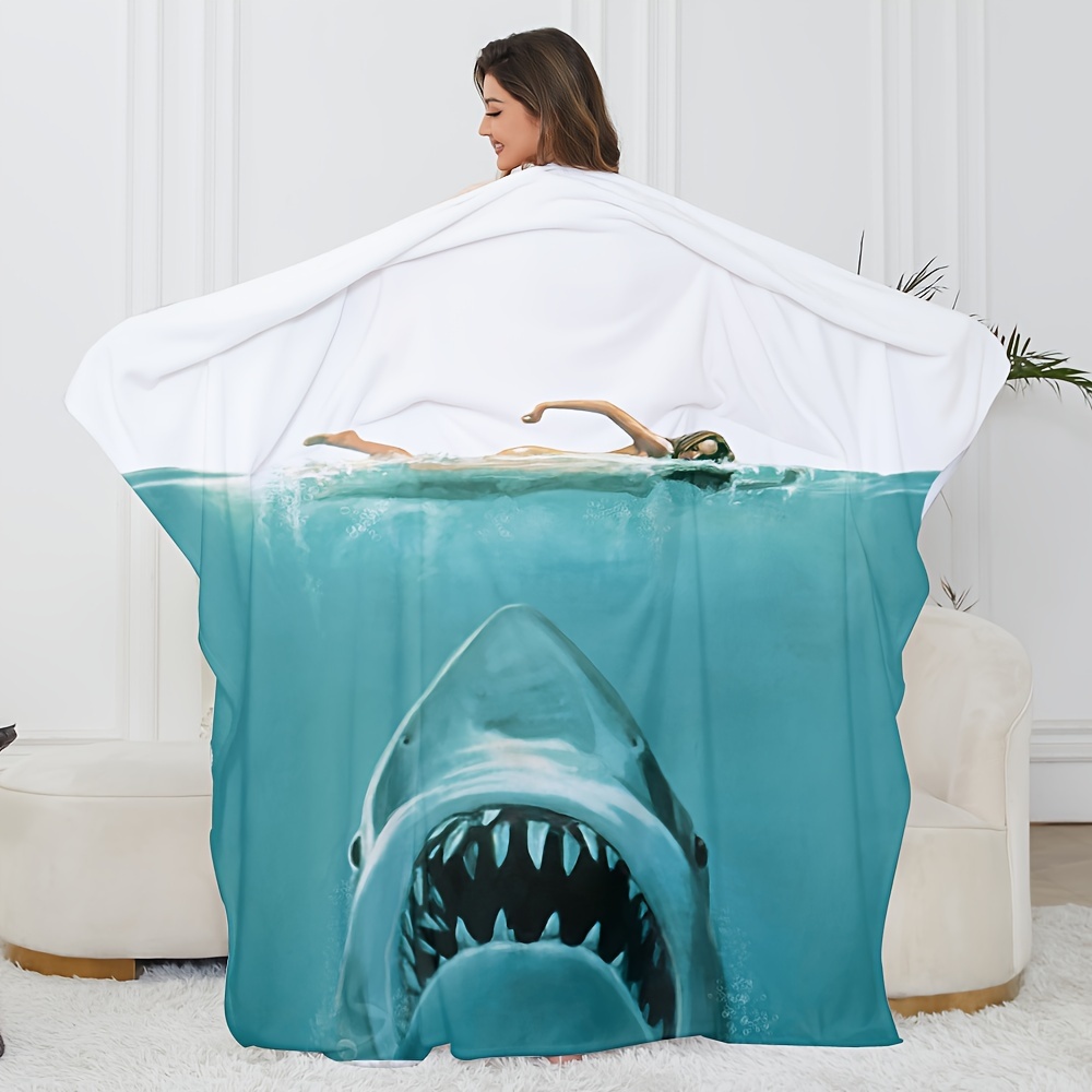 Cartoon Shark Sleeping Bag Office Nap Flannel Shark Blanket Soft Thick High  Quality Fabric Mermaid Shawl Blanket For Kids Adults - AliExpress