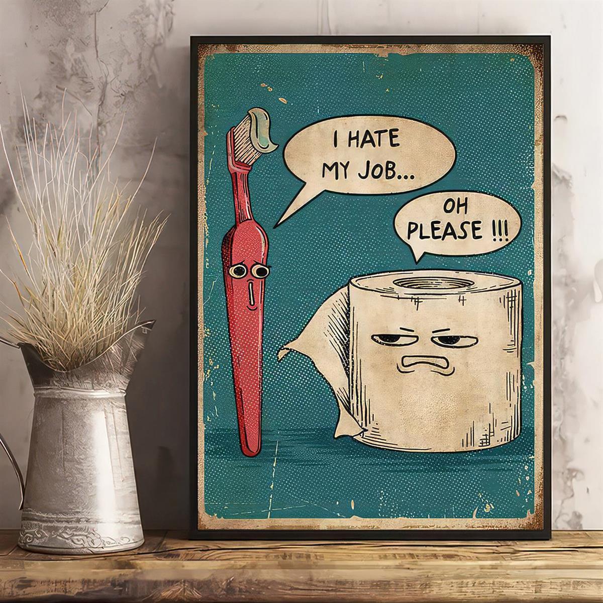 Affiche drôle pour les toilettes, décoration humour WC - La Majorette à  Moustache