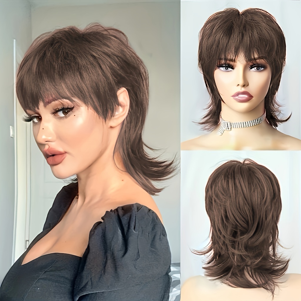Two-Tone Anime Wolfcut Hair Brown & Blonde