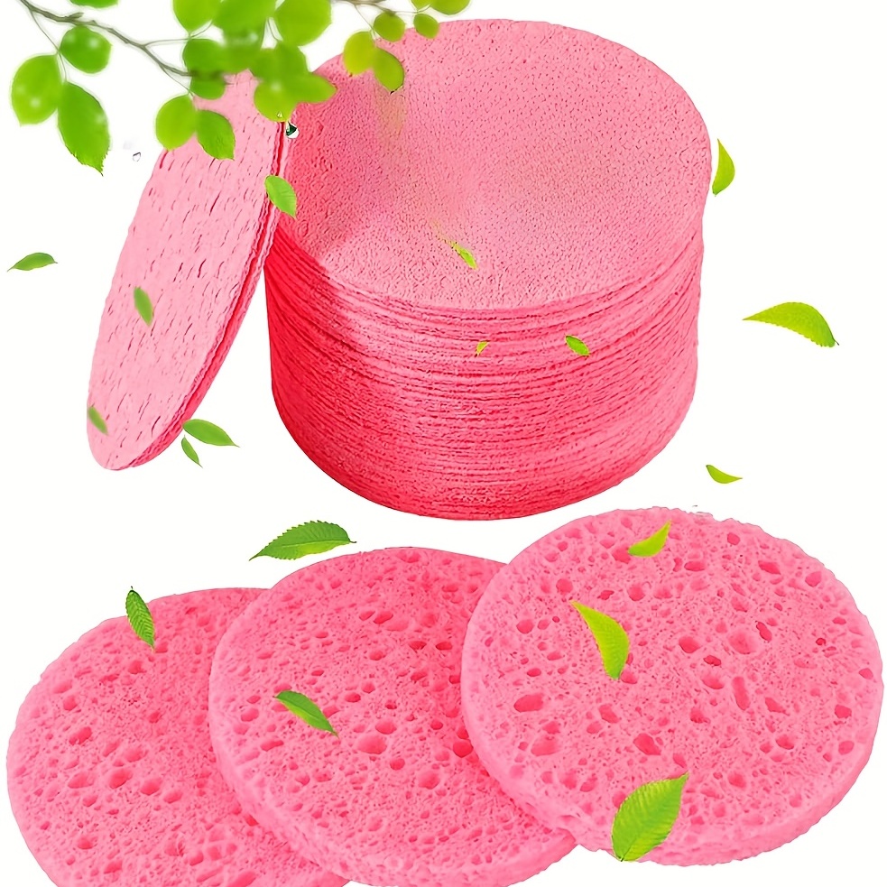 120 Pcs Compressed Facial Sponges with Container Heart Shape Face Sponge  Natural Disposable Sponge Pads for Washing Face Cleansing Exfoliating