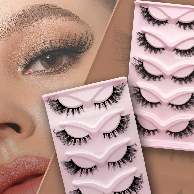 False Eyelashes 14mm Faux 3D Mink Lashes Natural Look Fluffy Cat Eye Wispy  Lashes Pack by Kiromiro, 14 Pairs