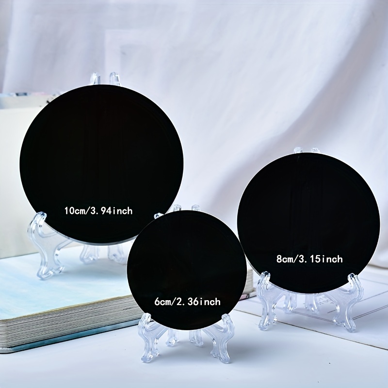 Obsidian Black Circle Mirror Accent Decor Decorations Table Centerpieces  Dining Room Divination