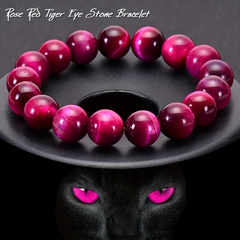 Initial Beaded Bracelets for Men Gifts, 8mm Tiger Eye Lava Rock Stone Mens  Bracelet Stress Relief Yoga Bead Bracelet Mens Anxiety Bracelet Adjustable