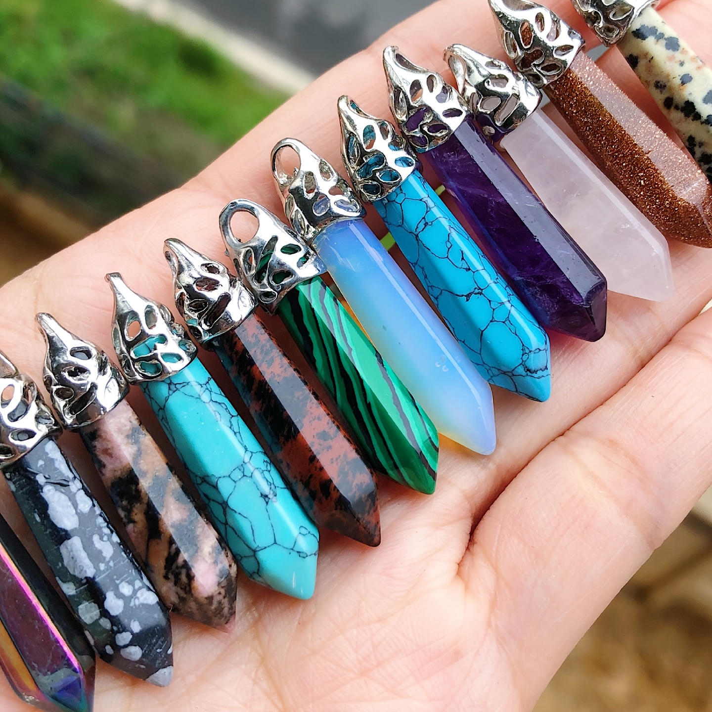 Real stone pendant on sale