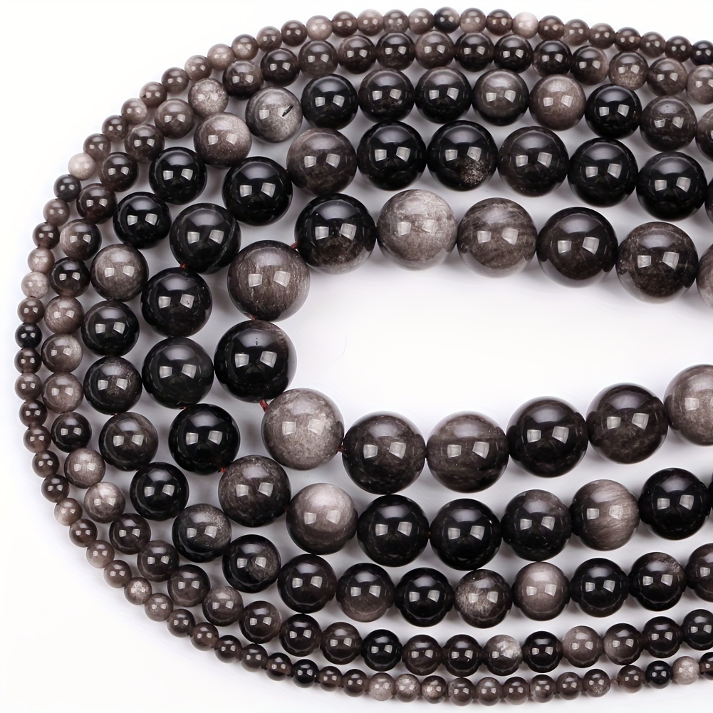 Black Natural Stone Hematite Beads For Jewelry Making 4 -10 MM Pick Size  Loose Spacer Bead Fit Diy