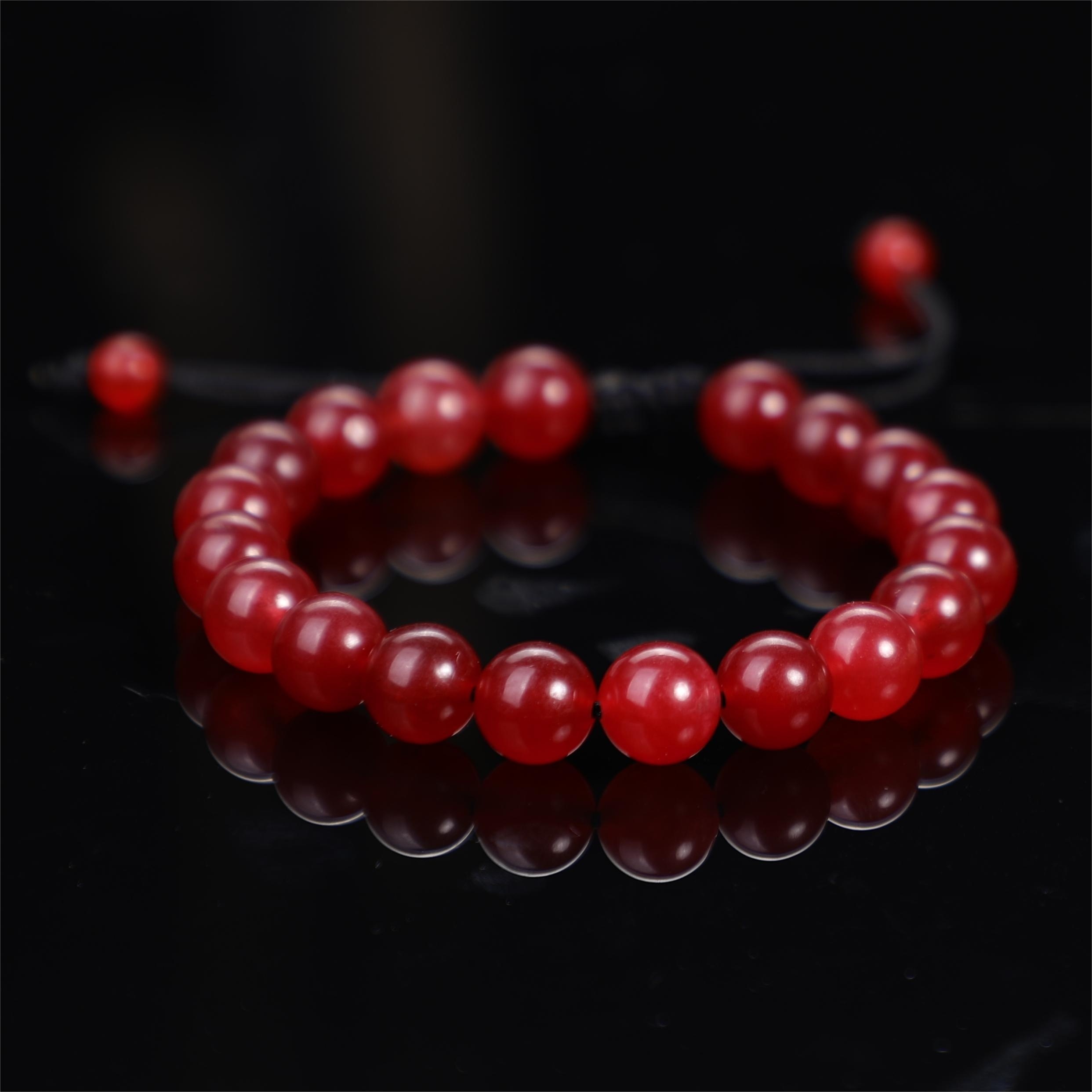 1pc Natural Dragon Vein Agate Stone Red Beads Bracelet, 6/810/12mm Gemstone  Bracelet Handmade Jewelry For Men Women